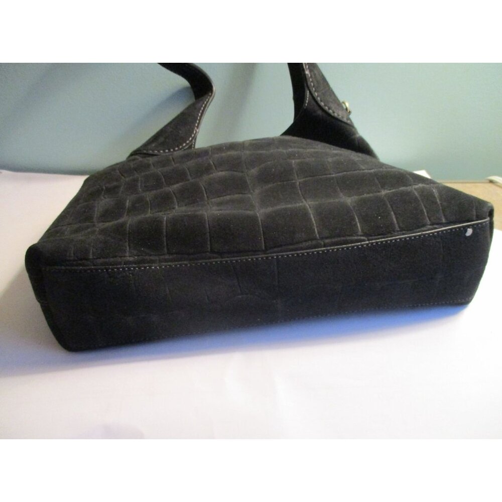 *Coach Black Croc-Embossed Suede Hobo Shoulder Bag - NWT - Picture 6 of 11